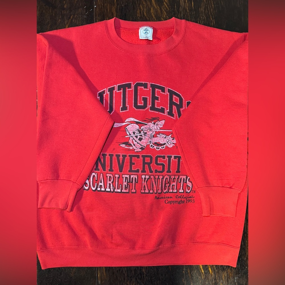 1993 Rutgers University Scarlet Knights Crewneck Sweatshirt Red Men’s XL